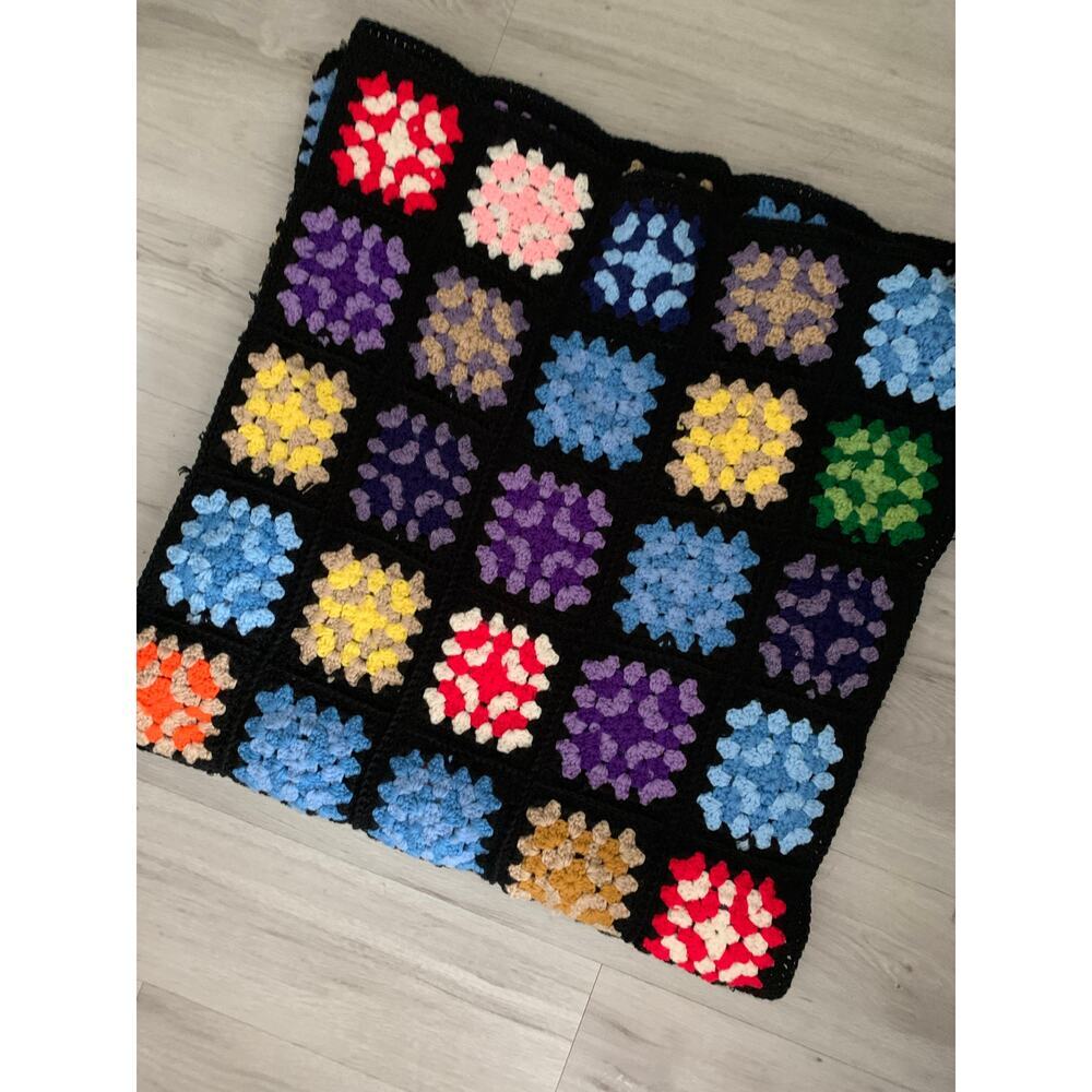 Vintage Handmade Granny Square Afghan - Picture 3 of 3